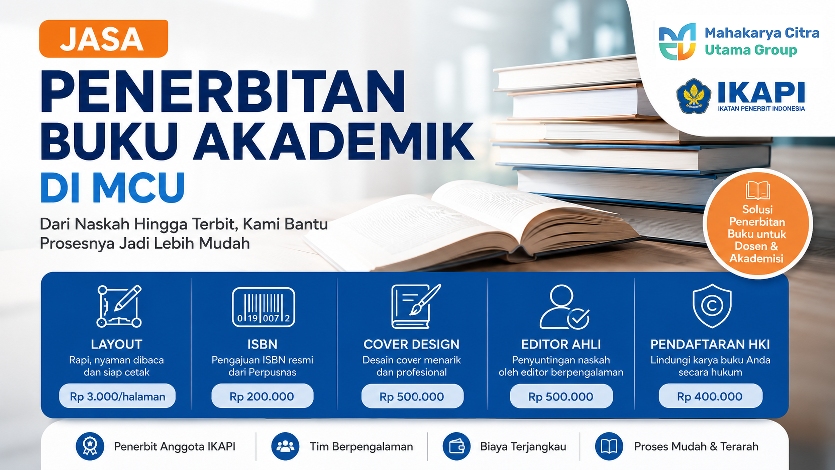 Jasa Penerbitan Buku Akademik di MCU