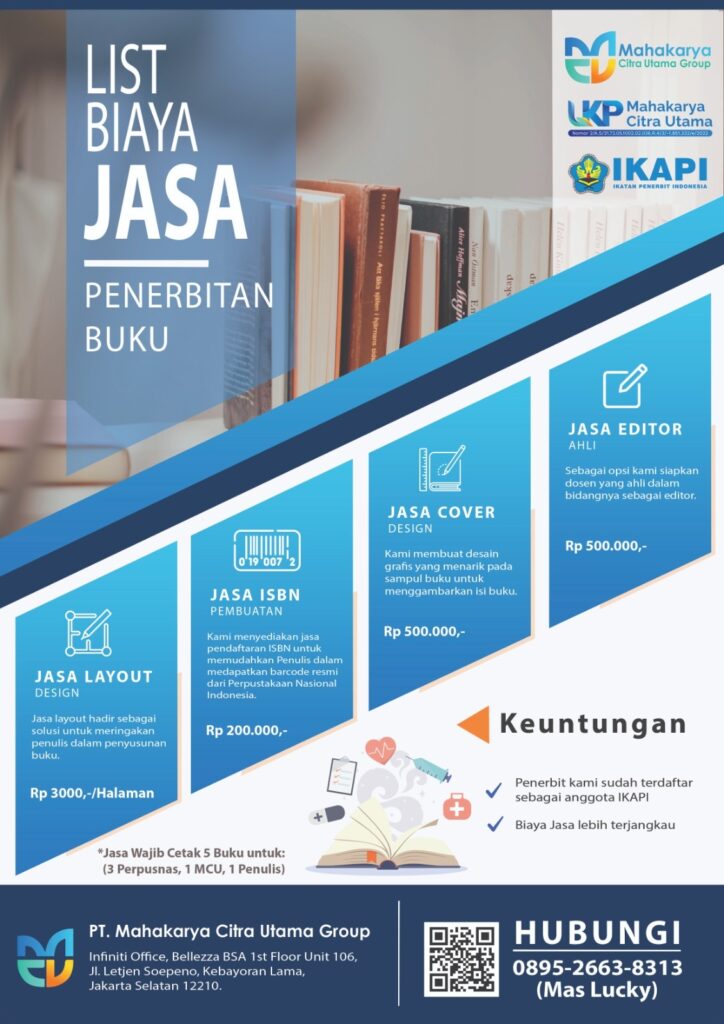 List biaya jasa penerbitan buku akademik Mahakarya Citra Utama Group